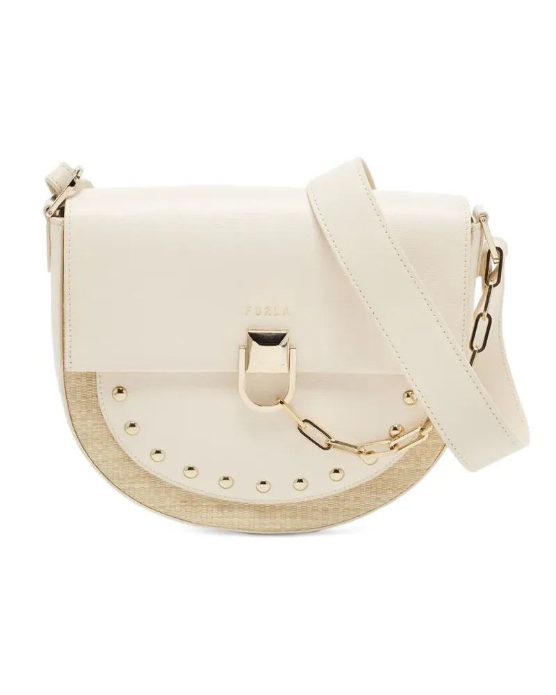 Furla Miss Mimi Schultertasche aus Raffiabast - Nude Nude