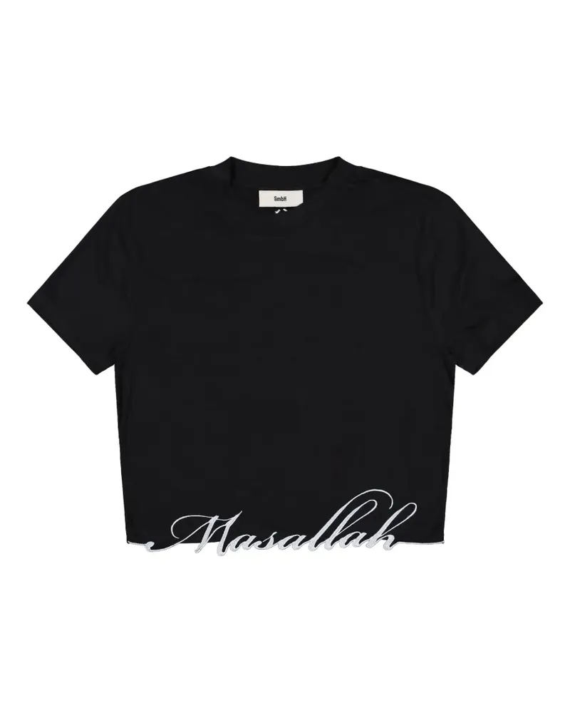GmbH Masallah embroidered-hem T-shirt - Schwarz Schwarz