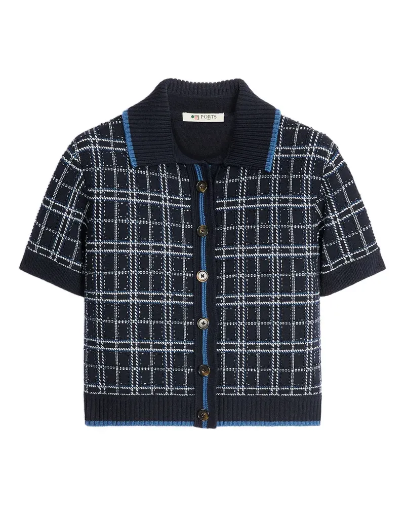 Ports 1961 Kariertes Oberteil - Blau Blau