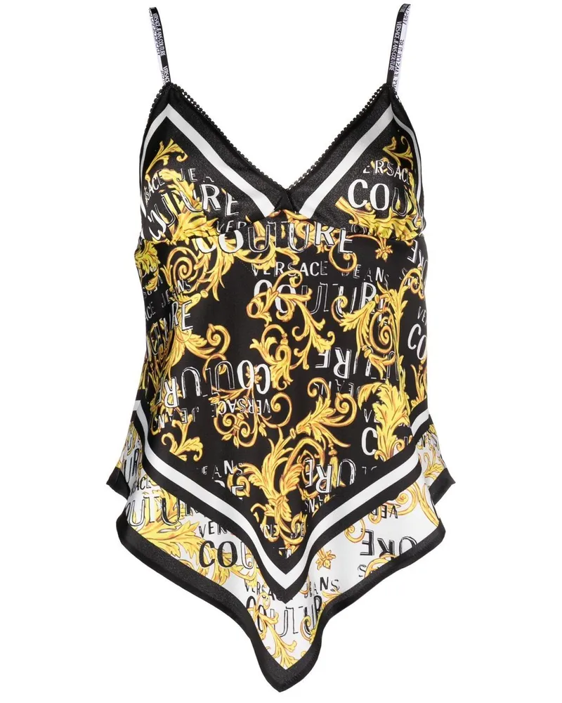 Versace Jeans Oberteil mit Print - Schwarz Schwarz