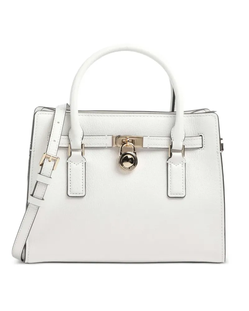 Michael Kors Hamilton padlock leather satchel bag - Weiß Weiß