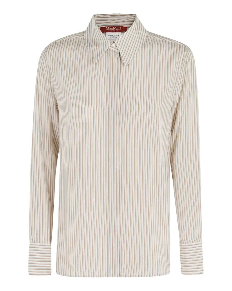 Max Mara Hemd aus Chinakrepp mit Print - Nude Nude