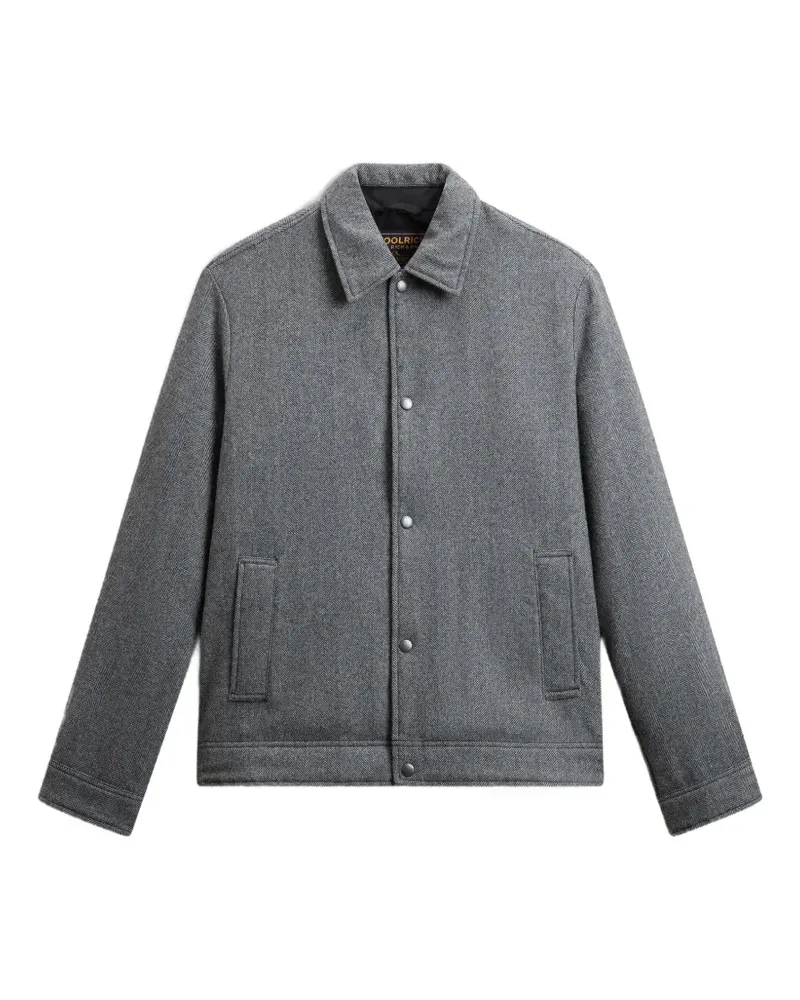 Woolrich Hemdjacke mit Fischgrätenmuster - Grau Grau