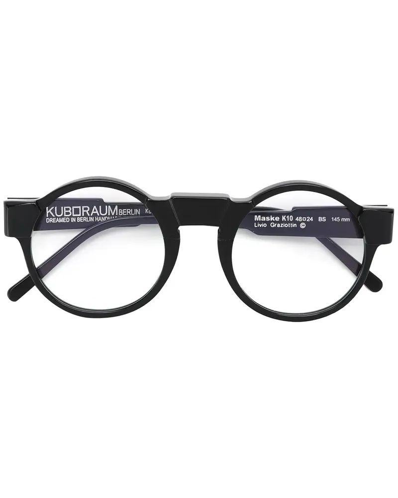 KUBORAUM Brille mit rundem Gestell - Schwarz Schwarz