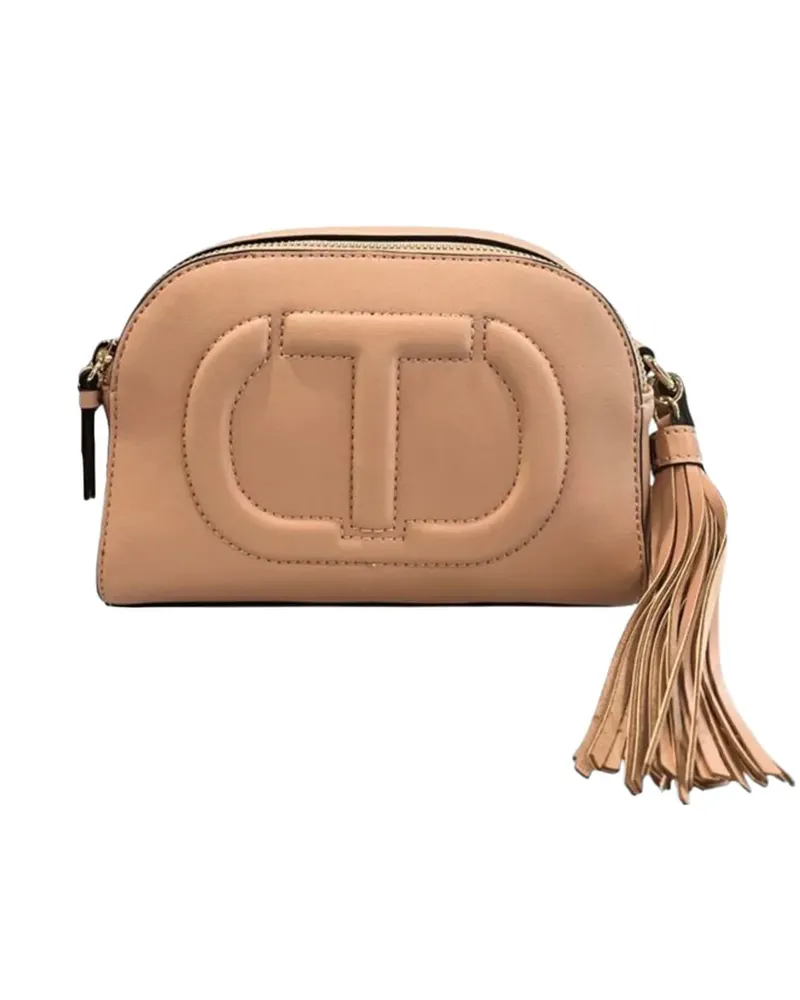 Twin-Set Schultertasche mit Quastendetail - Nude Nude