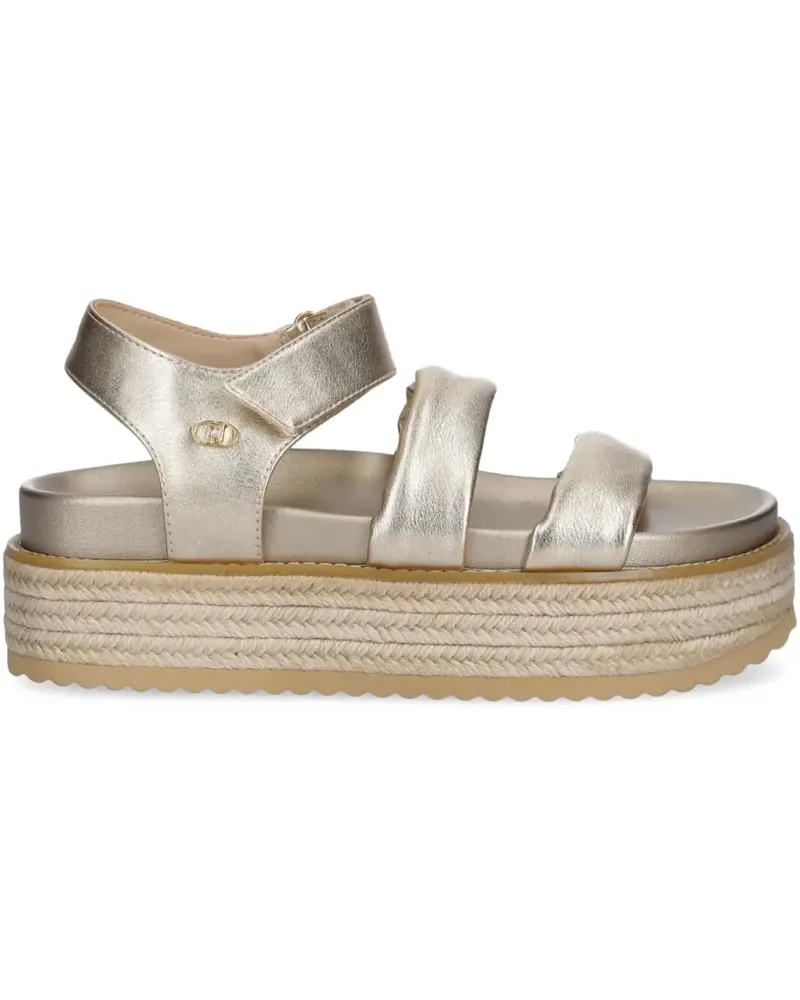 Liu Jo Sandalen mit Logo-Schild - Gold Gold