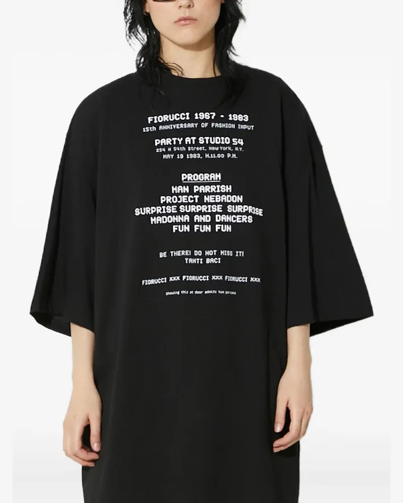 Fiorucci T-Shirt mit Schriftzug - Schwarz Schwarz