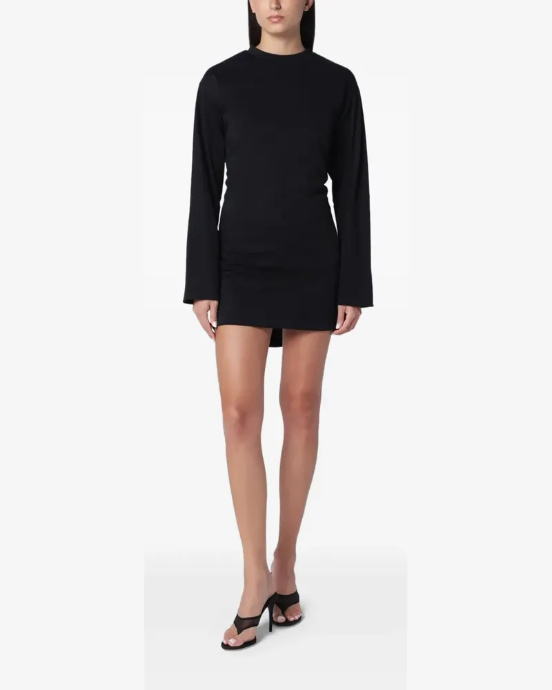 Aliita gathered long-sleeve dress - Schwarz Schwarz