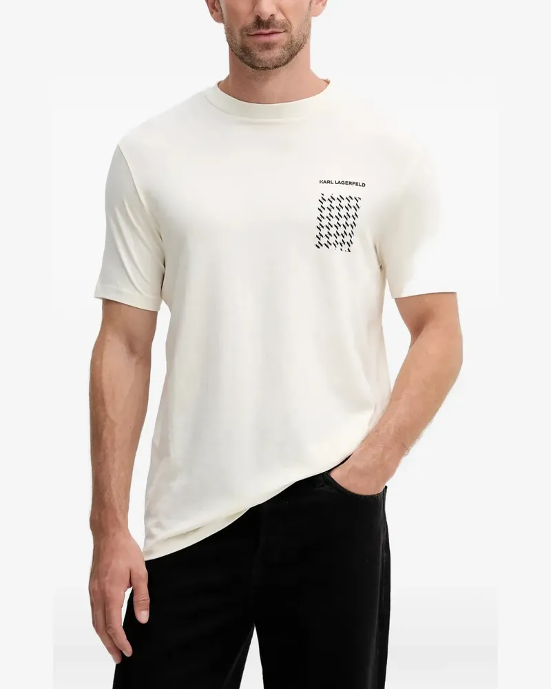 Karl Lagerfeld monogram chest-print t-shirt - Nude Nude