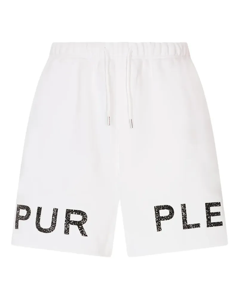PURPLE BRAND crystal-embellished logo-print shorts - Weiß Weiß