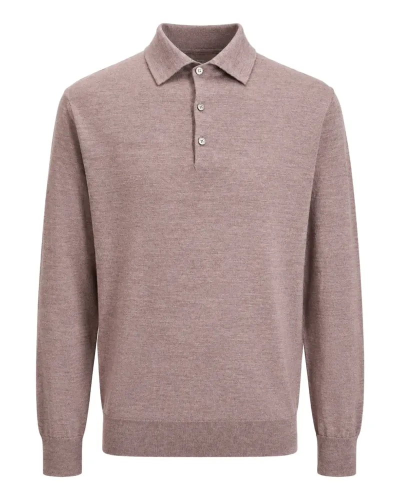 Paul & Shark long-sleeve wool polo shirt - Rosa Rosa