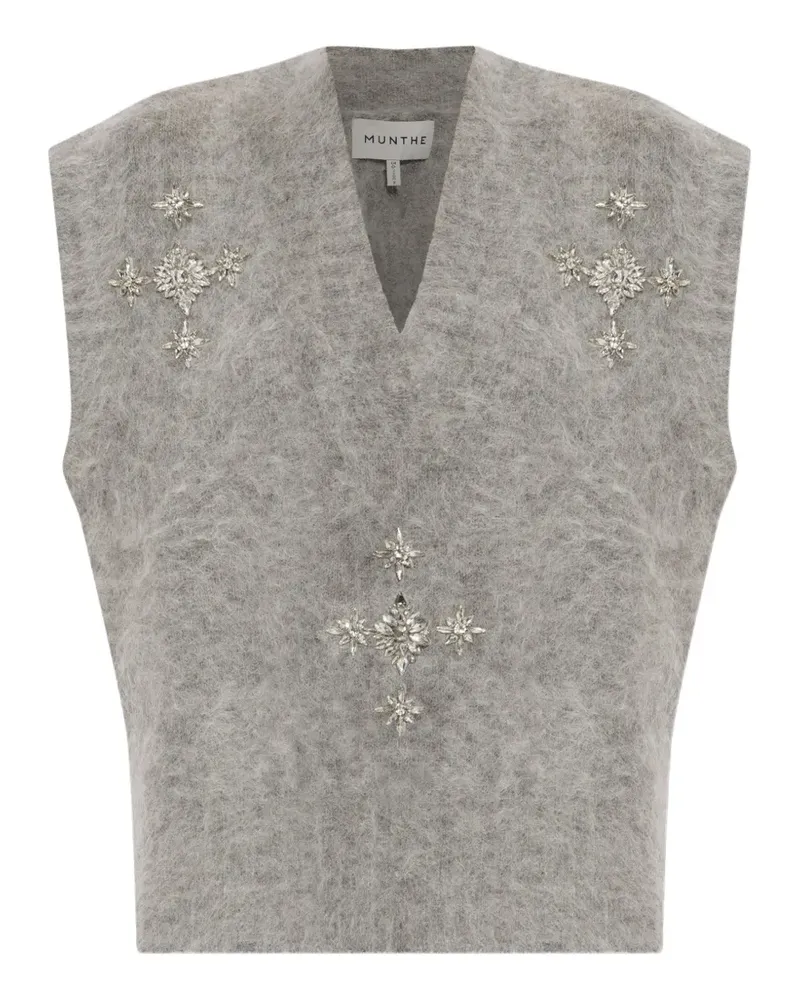 MUNTHE Vurulia crystal-embellished vest - Grau Grau