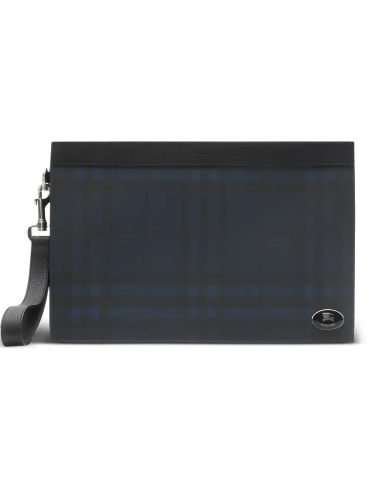 Burberry Clutch mit Karomuster - Blau Blau