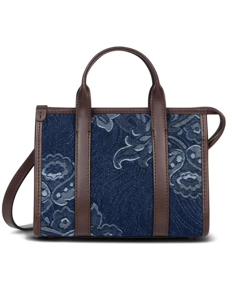 Etro Mini Tote Bag mit Blumen-Jacquard - Blau Blau