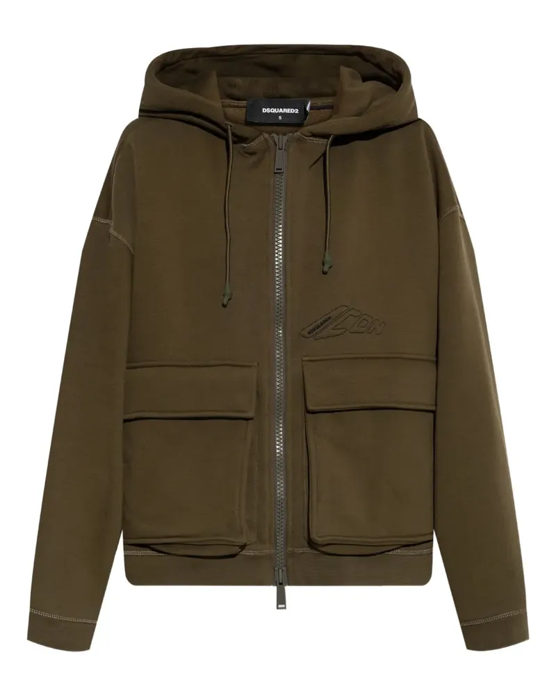 Dsquared2 Hoodie mit Logo-Stickerei - Grün Grün