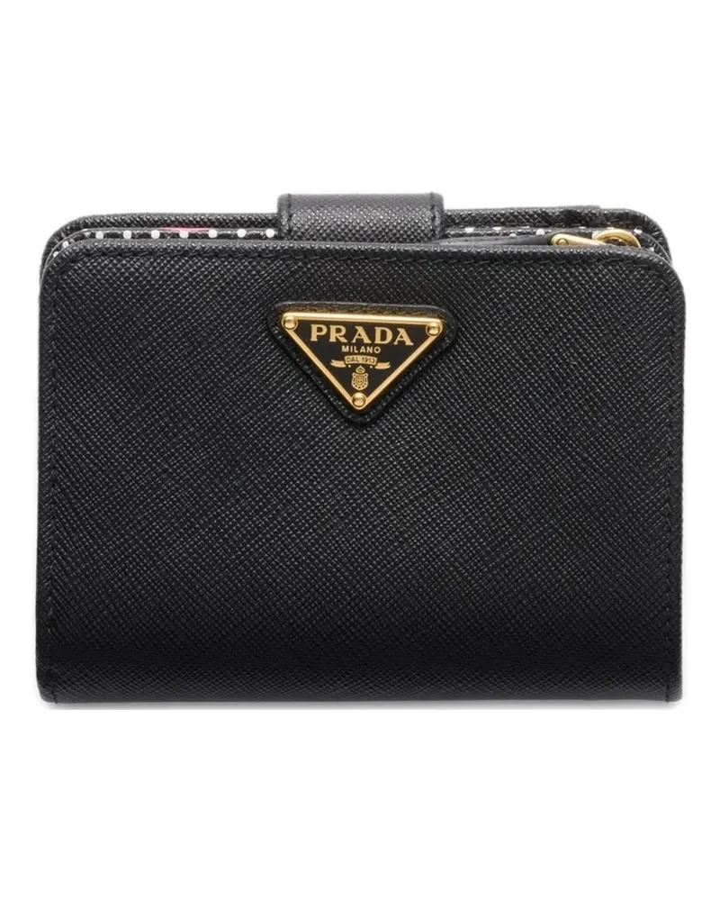 Prada Portemonnaie mit Triangel-Logo - Schwarz Schwarz