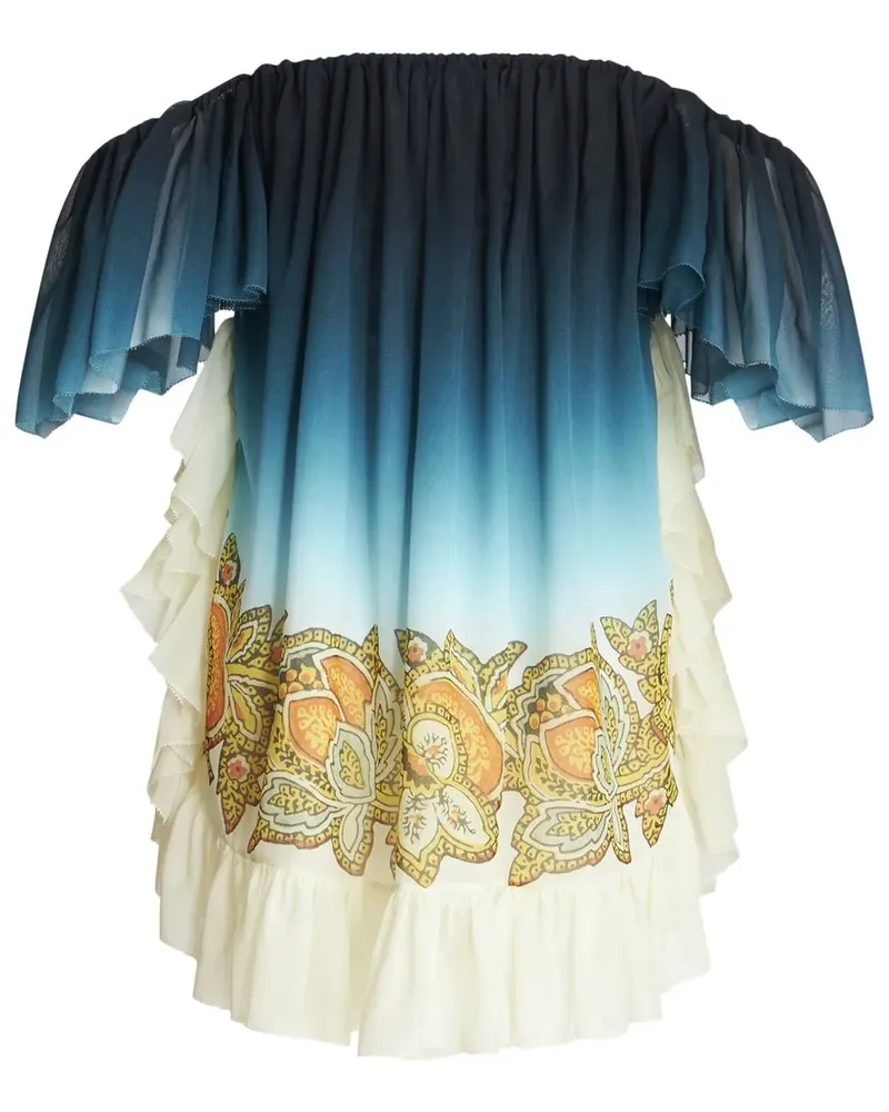 Etro Seidenkleid mit Paisley-Print - Blau Blau