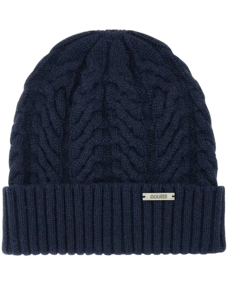 MOORER Maria Beanie aus Kaschmir Blau