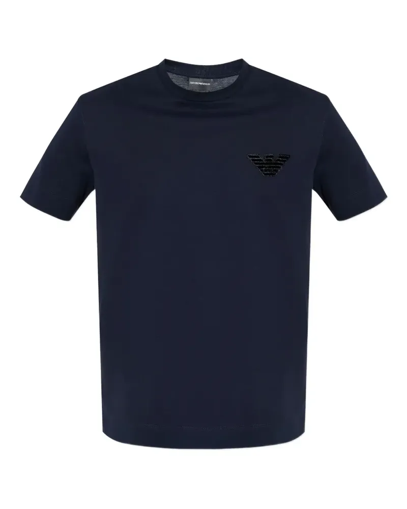 Emporio Armani T-Shirt mit Logo-Verzierung - Blau Blau