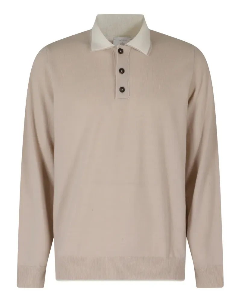 Eleventy Langärmeliges Poloshirt - Nude Nude