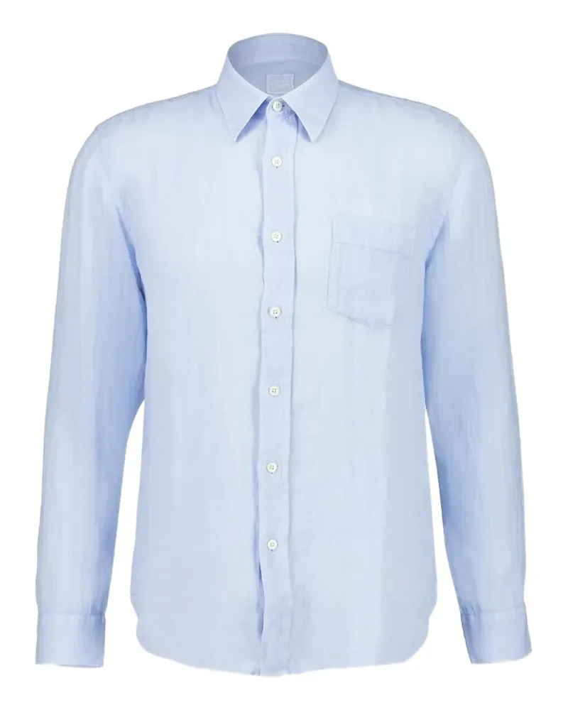 120% Lino chest-pocket linen shirt - Blau Blau