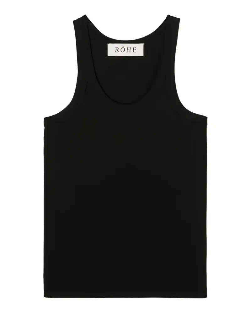 Róhe Tanktop aus Merinowolle mit U-Ausschnitt - Schwarz Schwarz