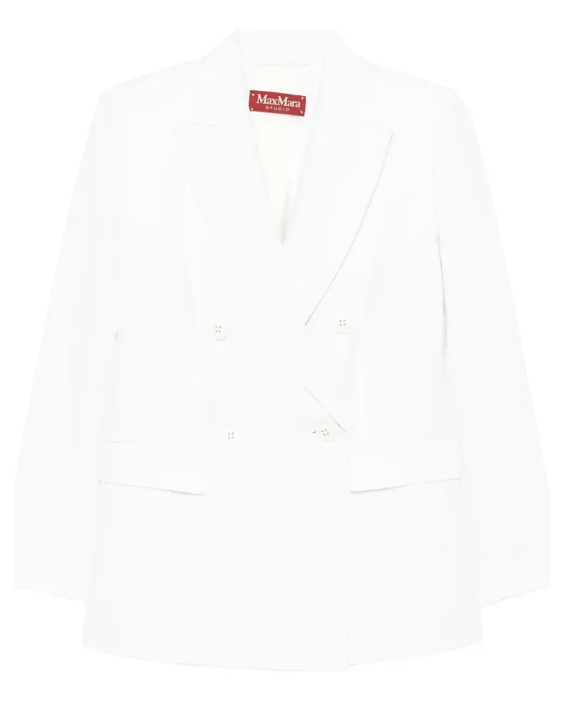 Max Mara Doppelreihige Jacke mit Tasche - Weiß Weiß