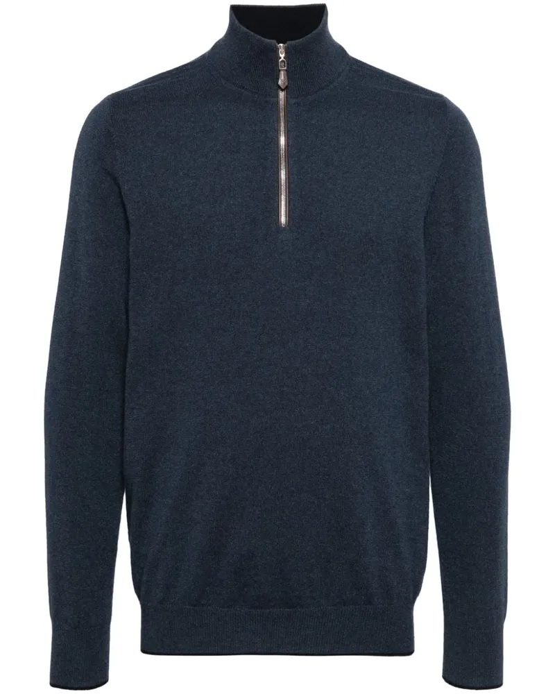 N.Peal Carnaby Pullover mit Reißverschluss - Blau Blau