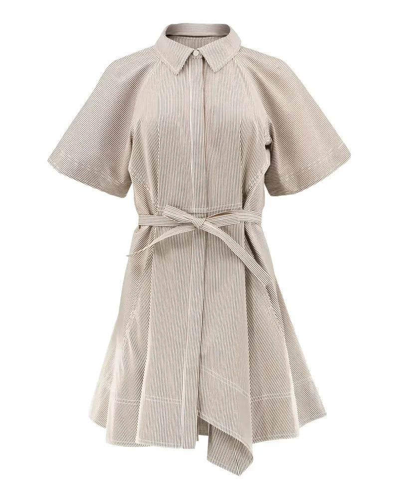 A.L.C. Julie striped tie-waist asymmetric dress - Nude Nude