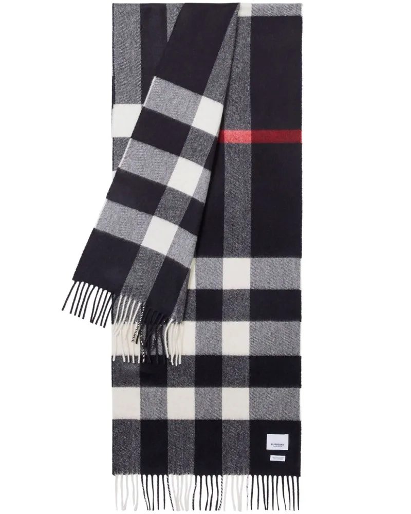 Burberry Karierter Schal aus Kaschmir - Blau Blau