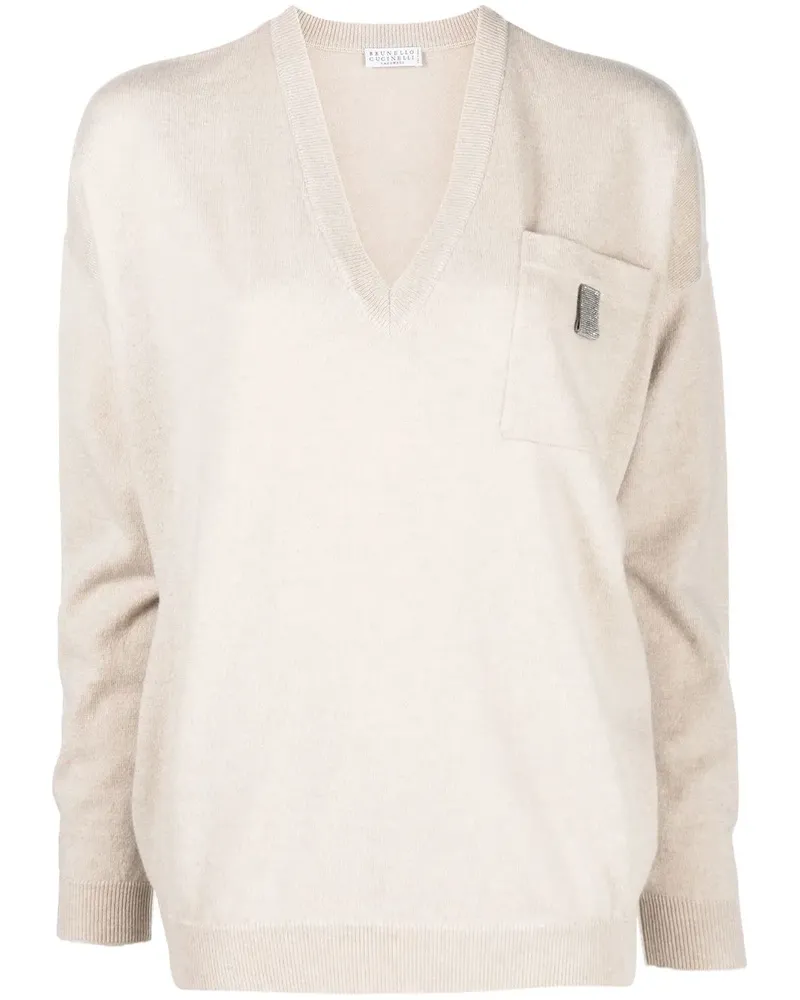Brunello Cucinelli Pullover mit Perlen - Nude Nude