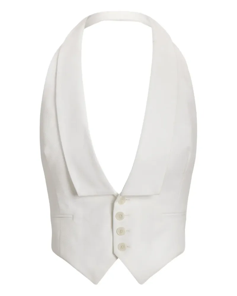 Ralph Lauren Weste mit geknöpftem Kragen - Weiß Weiß