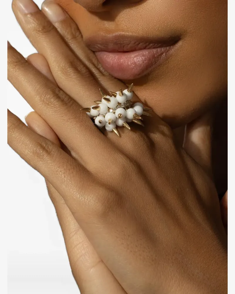 Brooks Brothers 18kt Spiked Muse Gelbgoldring mit Onyx und Diamanten Gold