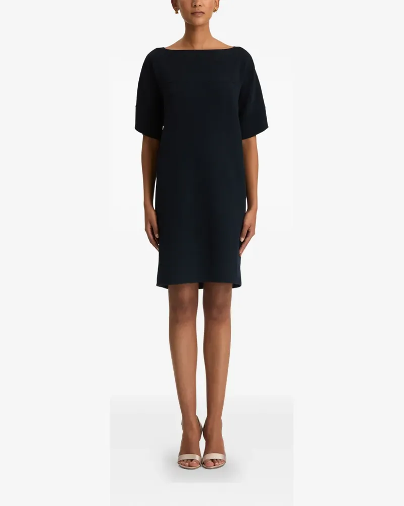 Oscar de la Renta tie-detailed wool-blend shift dress - Blau Blau