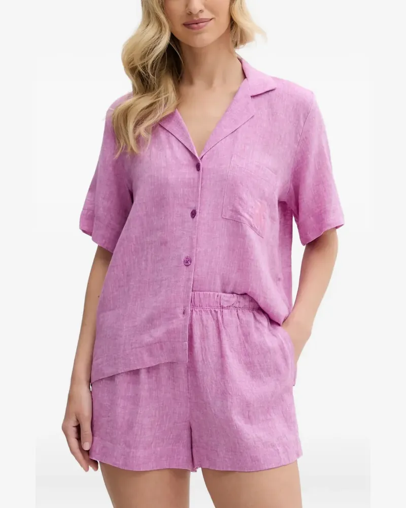 DKNY Bestickter Pyjama mit Shorts - Rosa Rosa