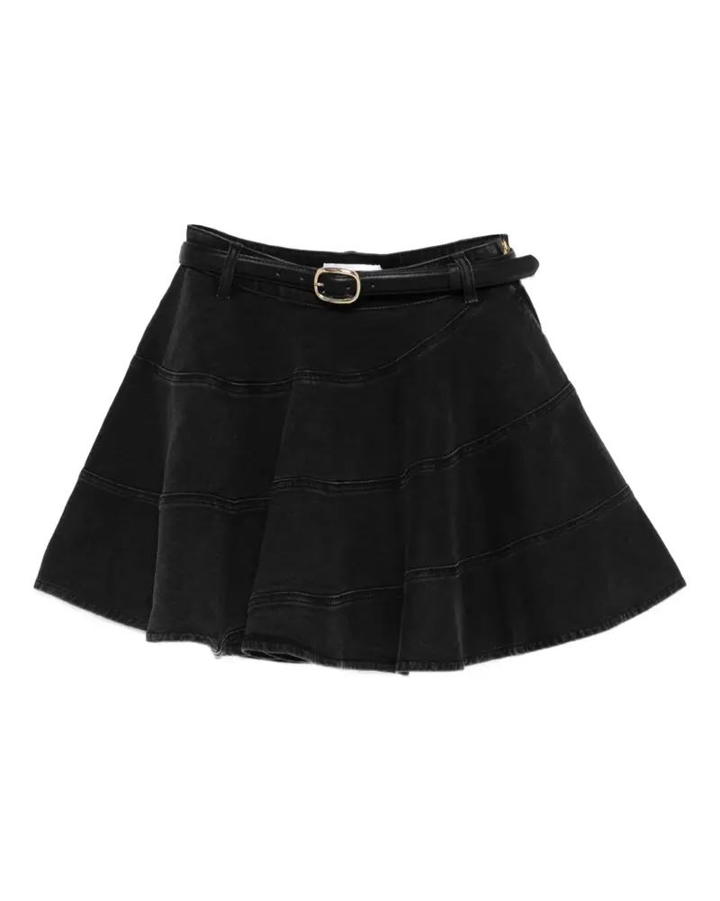 Self-Portrait Minirock mit Gürtel - Schwarz Schwarz