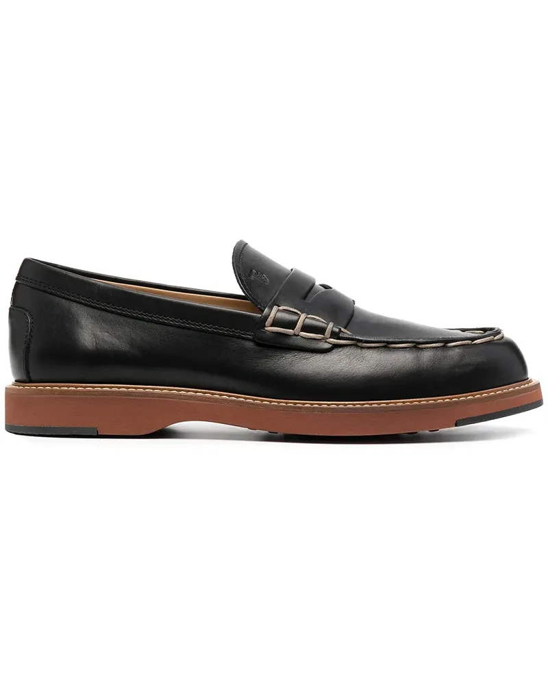TOD'S Loafer mit Kontrastnaht - Schwarz Schwarz