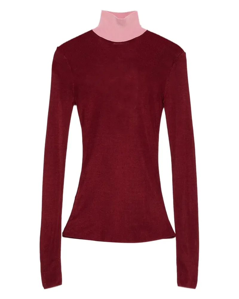 Self-Portrait Pullover mit Stehkragen - Rot Rot