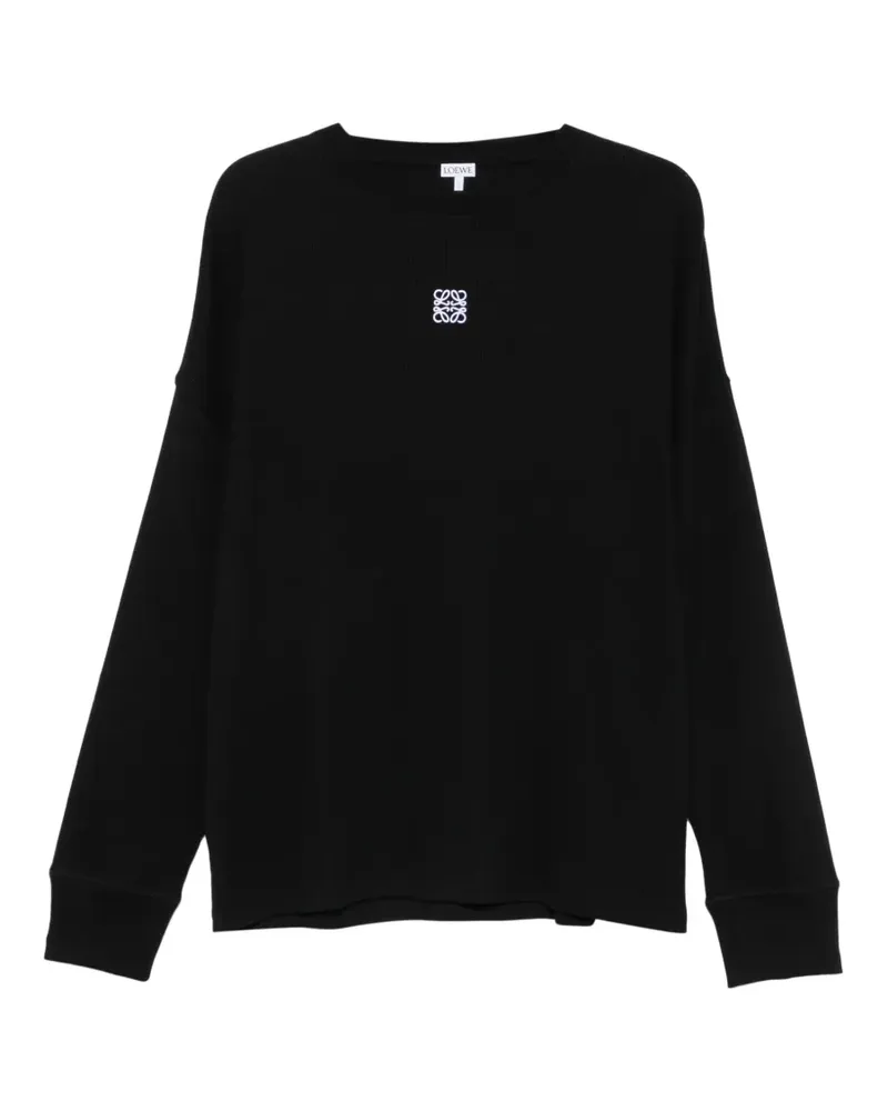 Loewe Besticktes Anagram Langarmshirt - Schwarz Schwarz