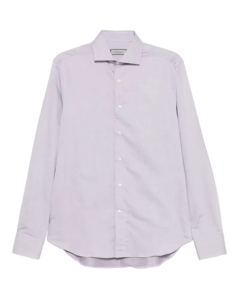 Canali Hemd mit Eton-Kragen - Violett Violett