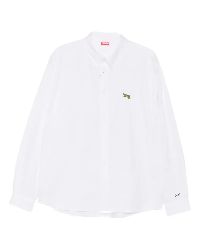 Kenzo embroidered-tiger button-down shirt - Weiß Weiß