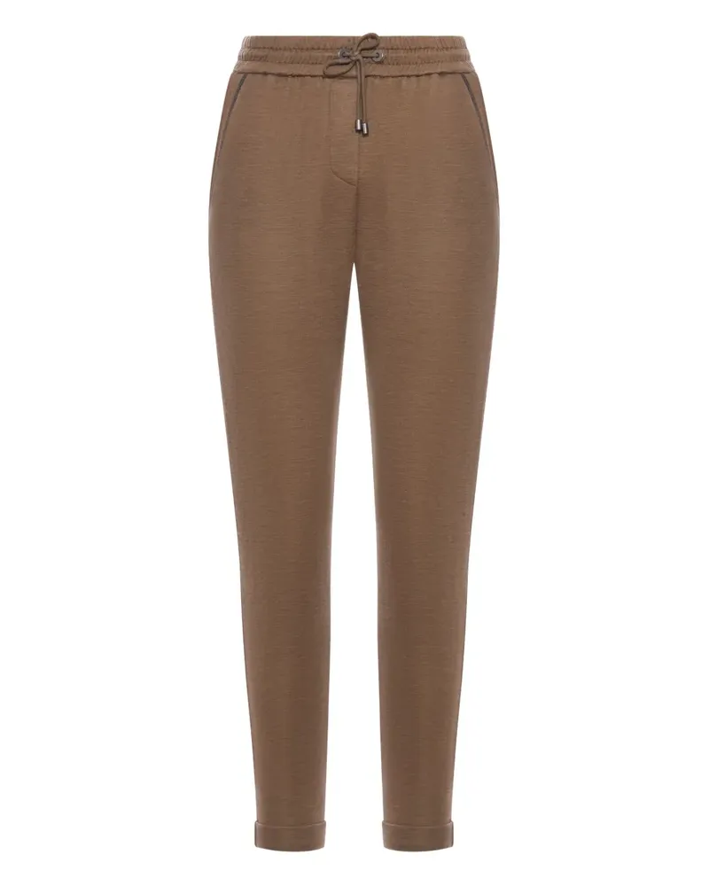Brunello Cucinelli Tapered-Hose mit Kordelzug - Braun Braun