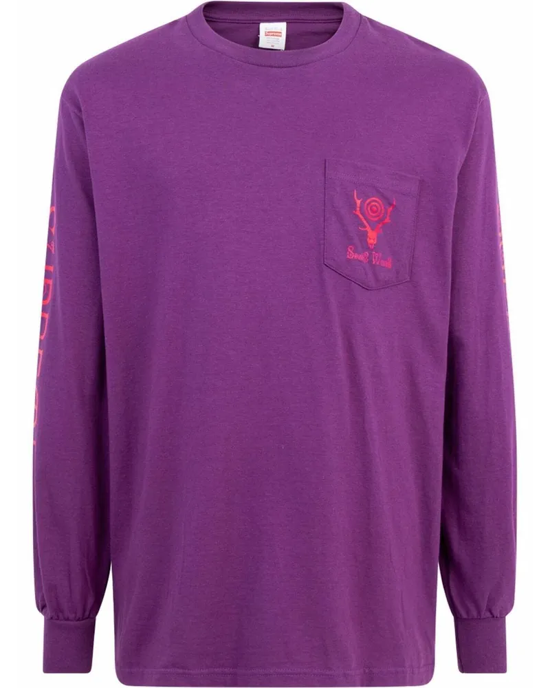 Supreme Being South2 West8 Langarmshirt - Violett Violett