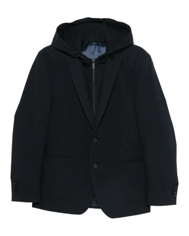 Karl Lagerfeld hooded single-breasted jacket - Blau Blau