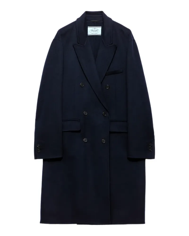 Prada double-breasted double cashwool coat - Blau Blau