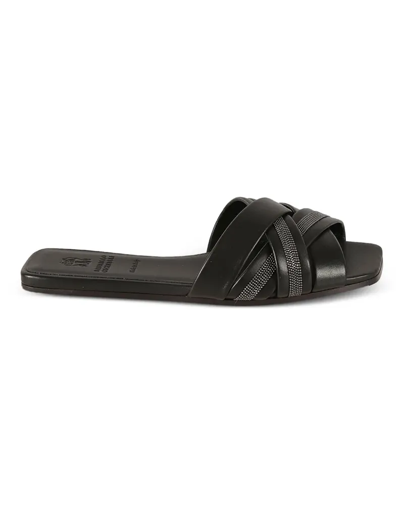 Brunello Cucinelli Sandalen mit überkreuzten Riemen - Schwarz Schwarz