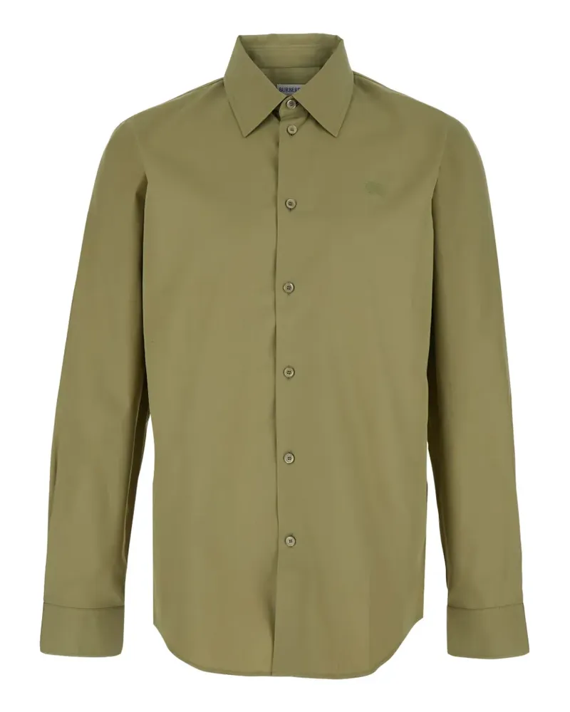 Burberry EKD-embroidered cotton-poplin shirt - Grün Grün