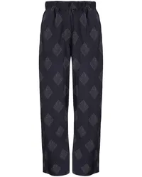 Giorgio Armani Gerade Hose mit Rautenmuster Schwarz