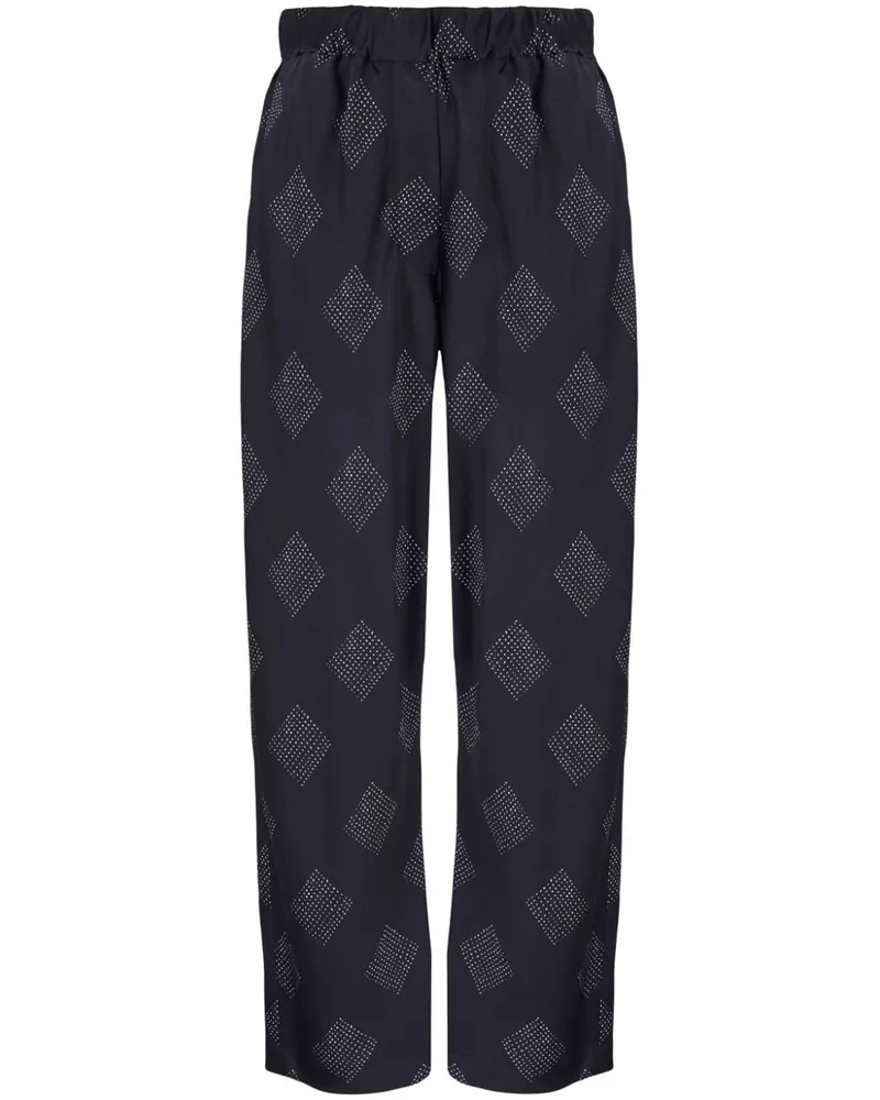 Giorgio Armani Gerade Hose mit Rautenmuster - Schwarz Schwarz