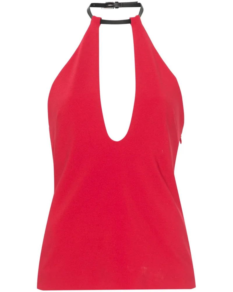 ATTICO Neckholder-Bluse mit Schnalle - Rot Rot